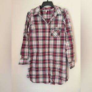 Victorias Secret Plaid Button Down Nightgown - Size Small